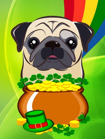 Fawn Pug St. Patricks Day Flag Garden Size