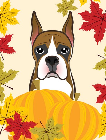 Boxer Thanksgiving Flag Garden