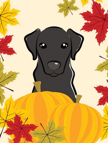 Black Labrador Thanksgiving Flag Garden