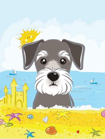 Schnauzer Summer Beach Flag Garden