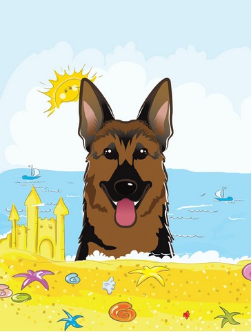 German Shepherd Summer Beach Flag Garden