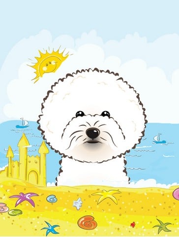 Bichon Frise Summer Beach Flag Garden