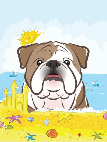 English Bulldog Summer Beach Flag Garden