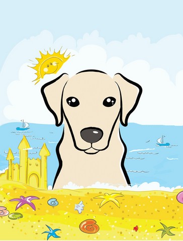 Yellow Labrador Summer Beach Flag Garden