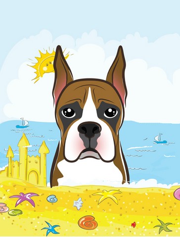 Boxer Summer Beach Flag Garden
