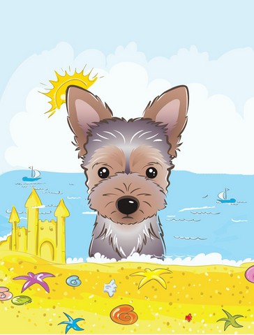 Yorkie Puppy Summer Beach Flag Garden