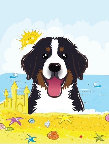 Bernese Mountain Dog Summer Beach Flag Garden