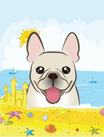 French Bulldog Summer Beach Flag Garden