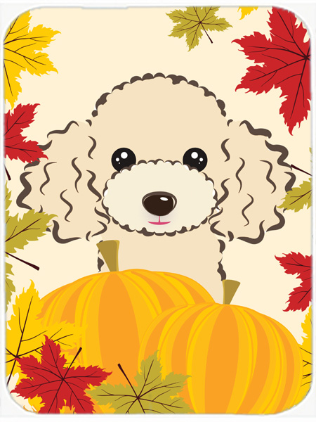 Picture of Carolines Treasures BB2064LCB Buff Poodle Thanksgiving Glass Cutting Board- Large