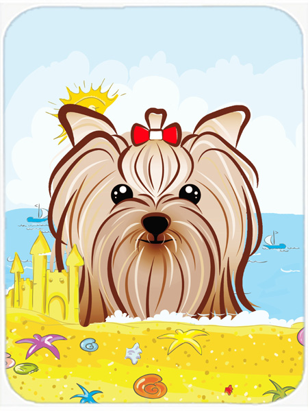 Yorkie Yorkshire Terrier Summer Beach Mouse Pad, Hot Pad or Trivet