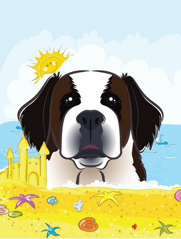 Saint Bernard Summer Beach Flag Garden