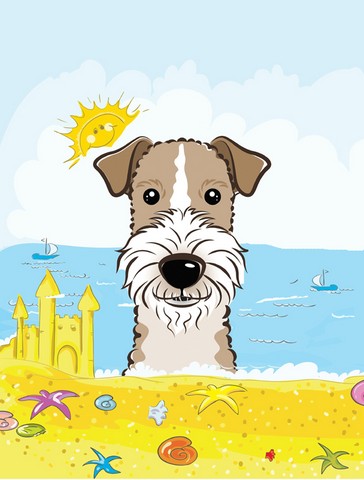 Wire Haired Fox Terrier Summer Beach Flag Garden