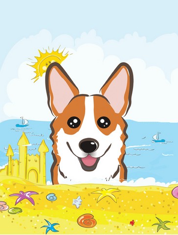 Red Corgi Summer Beach Flag Garden