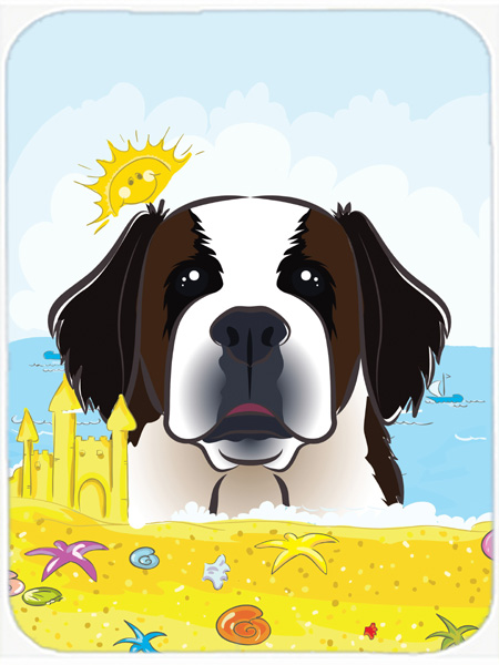 Saint Bernard Summer Beach Mouse Pad, Hot Pad or Trivet