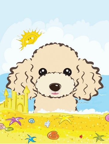Buff Poodle Summer Beach Flag Garden