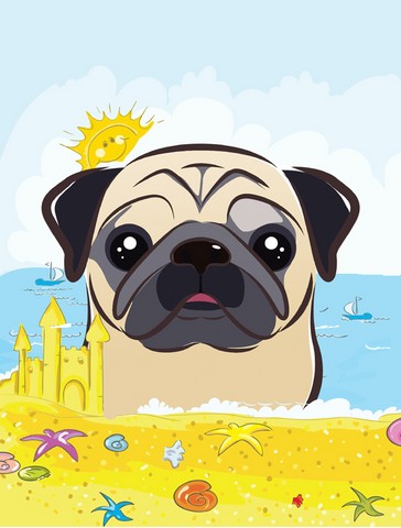 Fawn Pug Summer Beach Flag Garden