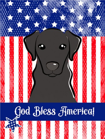God Bless American Flag with Black Labrador Flag Garden
