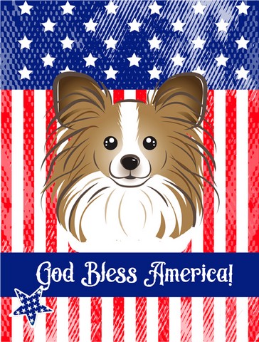 BB2178GF God Bless American Flag with Papillon Flag Garden
