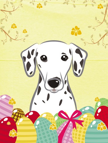 Dalmatian Easter Egg Hunt Canvas House Flag