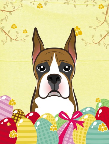 Boxer Easter Egg Hunt Canvas House Flag