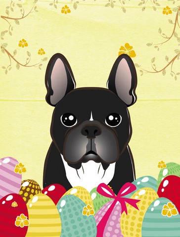 French Bulldog Easter Egg Hunt Canvas House Flag