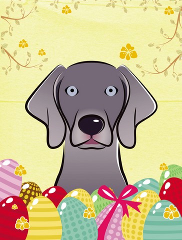 Weimaraner Easter Egg Hunt Canvas House Flag