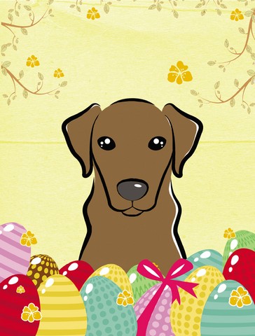 Chocolate Labrador Easter Egg Hunt Canvas House Flag