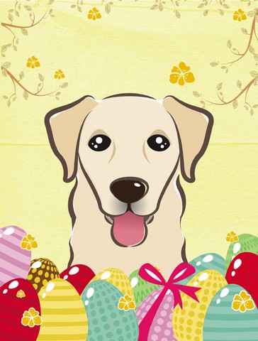 Golden Retriever Easter Egg Hunt Canvas House Flag