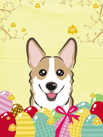 Sable Corgi Easter Egg Hunt Canvas House Flag