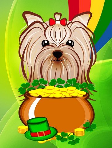 Yorkie Yorkshire Terrier St. Patricks Day Canvas House Flag