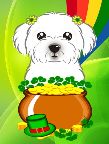 Maltese St. Patricks Day Canvas House Flag