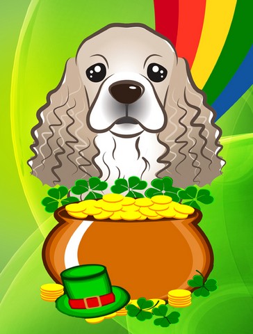 Cocker Spaniel St. Patrick's Day Canvas House Flag