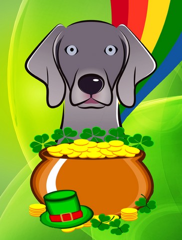 Weimaraner St. Patrick's Day Canvas House Flag
