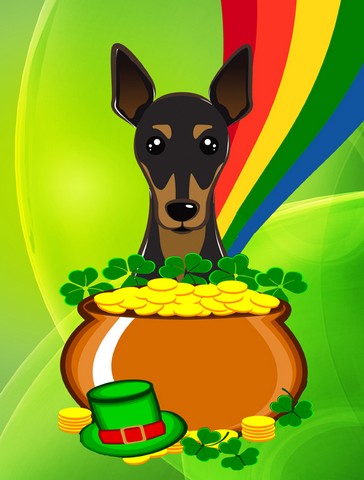 Min Pin St. Patrick's Day Canvas House Flag