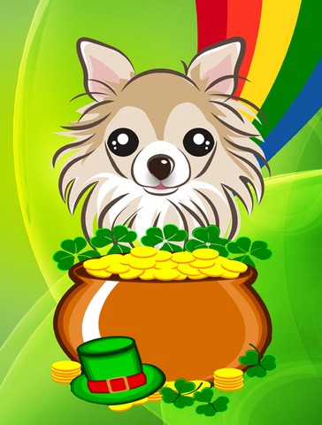 Chihuahua St. Patrick's Day Canvas House Flag