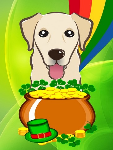 Golden Retriever St. Patricks Day Canvas House Flag