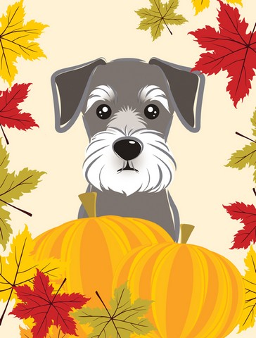 BB2012CHF Schnauzer Thanksgiving Canvas House Flag
