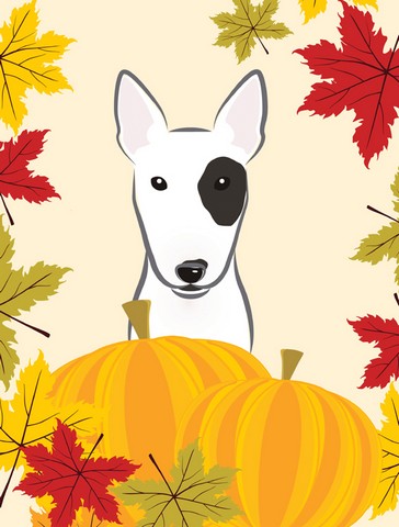 Bull Terrier Thanksgiving Canvas House Flag