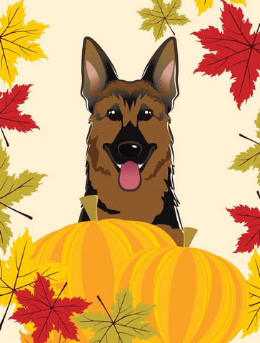 BB2017CHF German Shepherd Thanksgiving Canvas House Flag