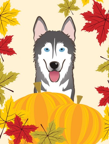 Alaskan Malamute Thanksgiving Canvas House Flag