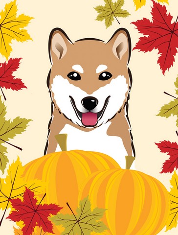 Shiba Inu Thanksgiving Canvas House Flag