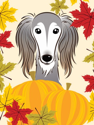Saluki Thanksgiving Canvas House Flag