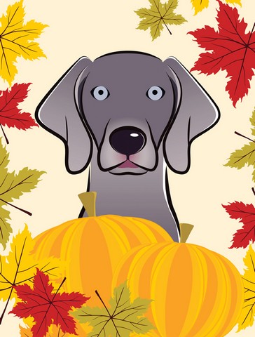 Weimaraner Thanksgiving Canvas House Flag