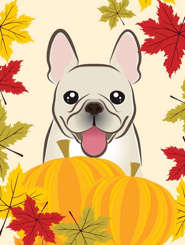 French Bulldog Thanksgiving Canvas House Flag