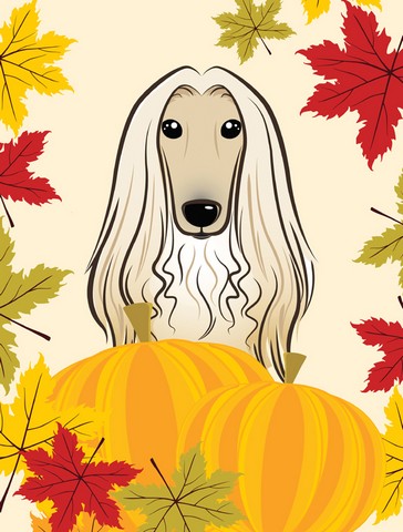 Afghan Hound Thanksgiving Canvas House Flag