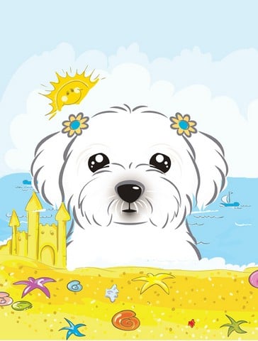 BB2076CHF Maltese Summer Beach Canvas House Flag
