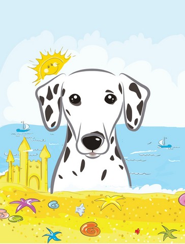 Dalmatian Summer Beach Canvas House Flag