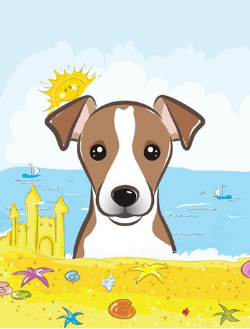 Jack Russell Terrier Summer Beach Canvas House Flag