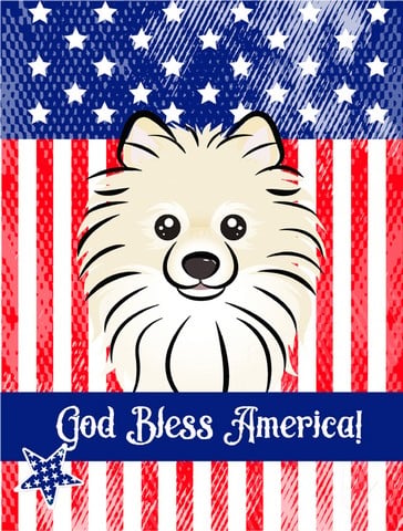 Pomeranian Canvas House Flag