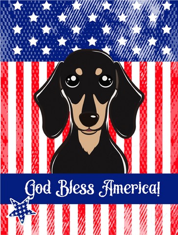 Smooth Black and Tan Dachshund Canvas House Flag